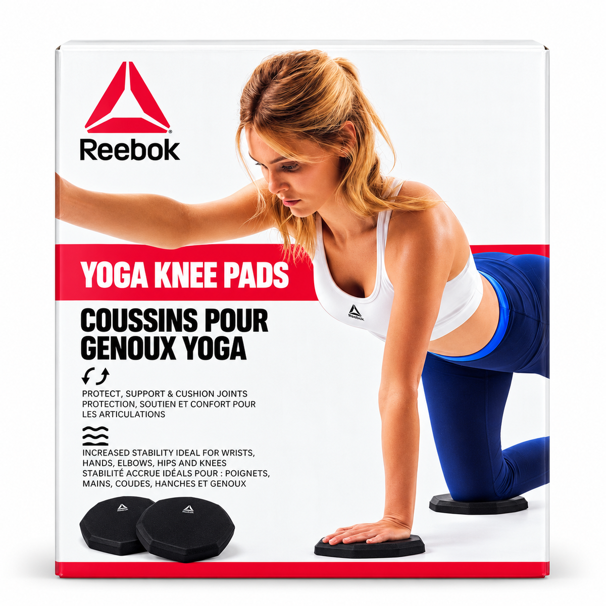 Lot de 2 coussins de genoux pour yoga