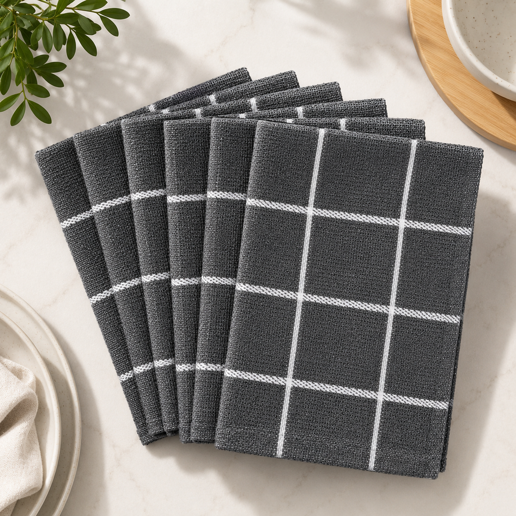 Lot de 6 lavettes en ratine S&CO – Gris