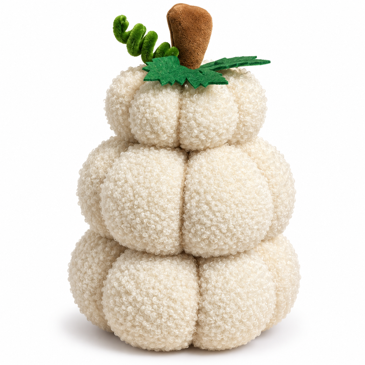 Citrouille décorative en tissu blanc