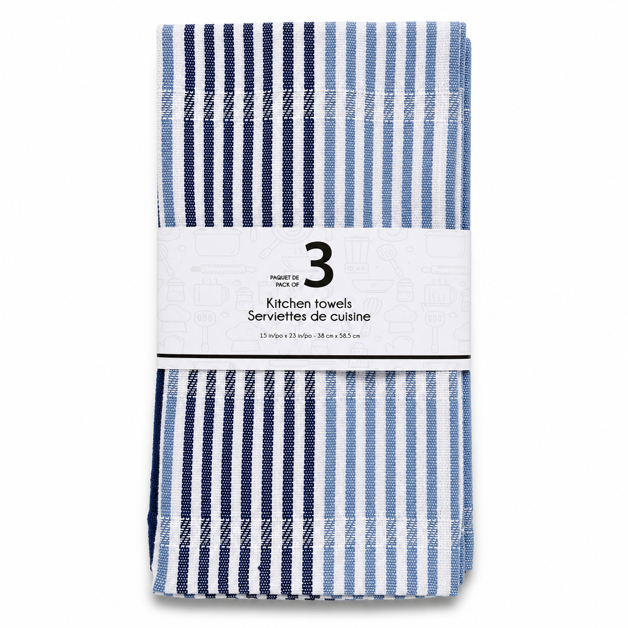 Serviettes de cuisine à rayures - Lot de 3