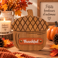 Décoration automnale en forme de gland « Thankful »