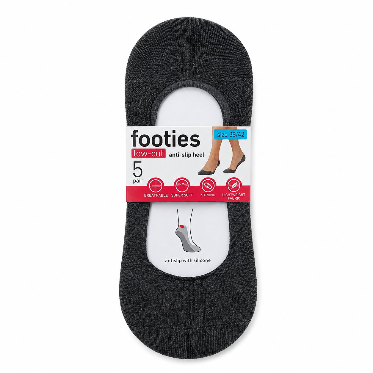 Socquettes invisibles – Lot de 5 - Taille 39/42