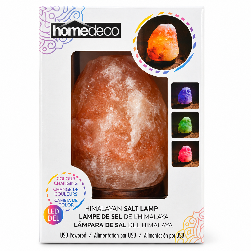 Lampe de sel de l’Himalaya LED – Changement de couleur