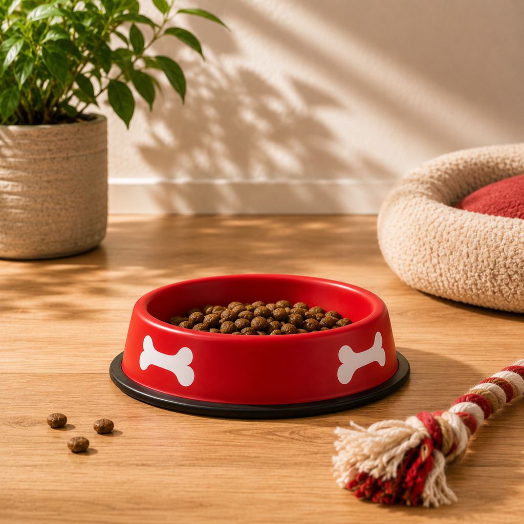 Gamelle pour chien rouge avec base antidérapante