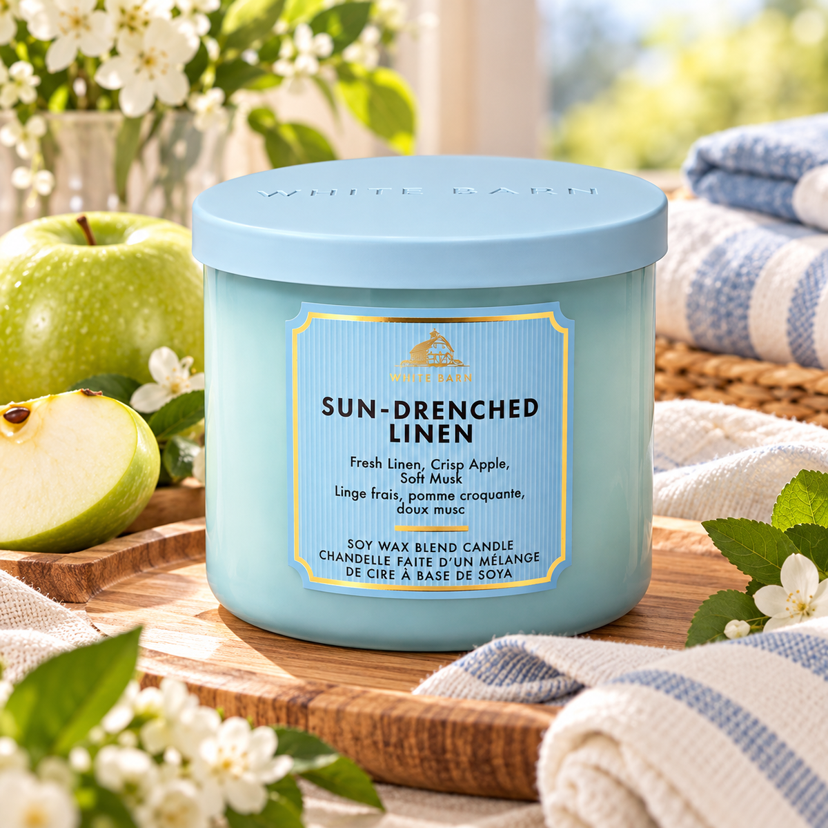 Bougie 3 mèches - Sun Drenched Linen