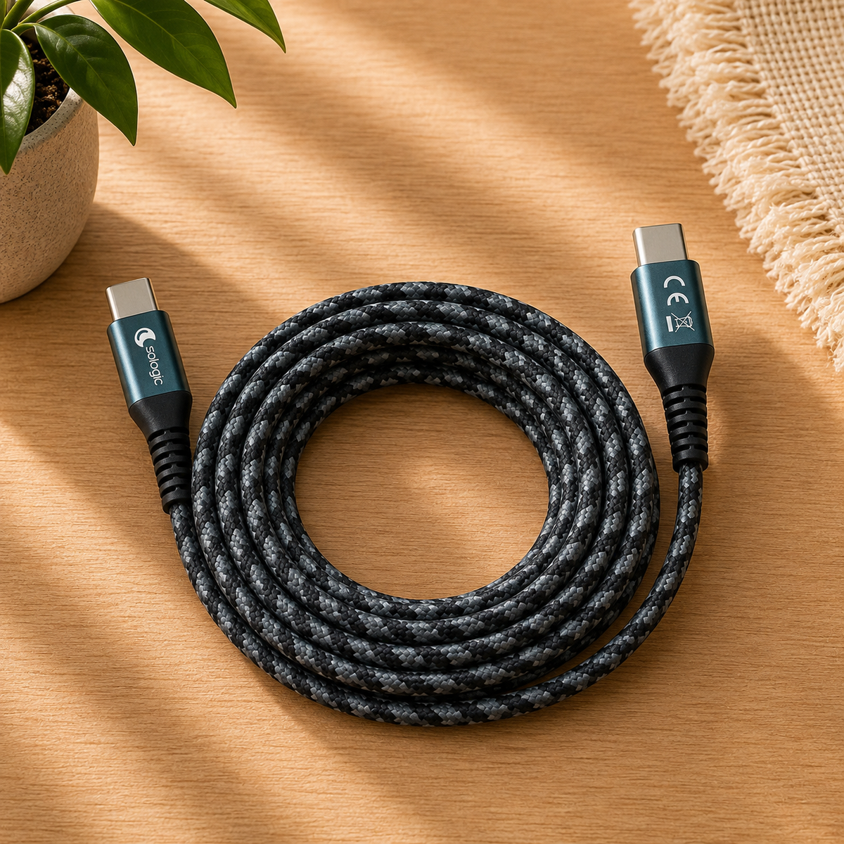 Câble USB-C vers USB-C 3 m - Gris