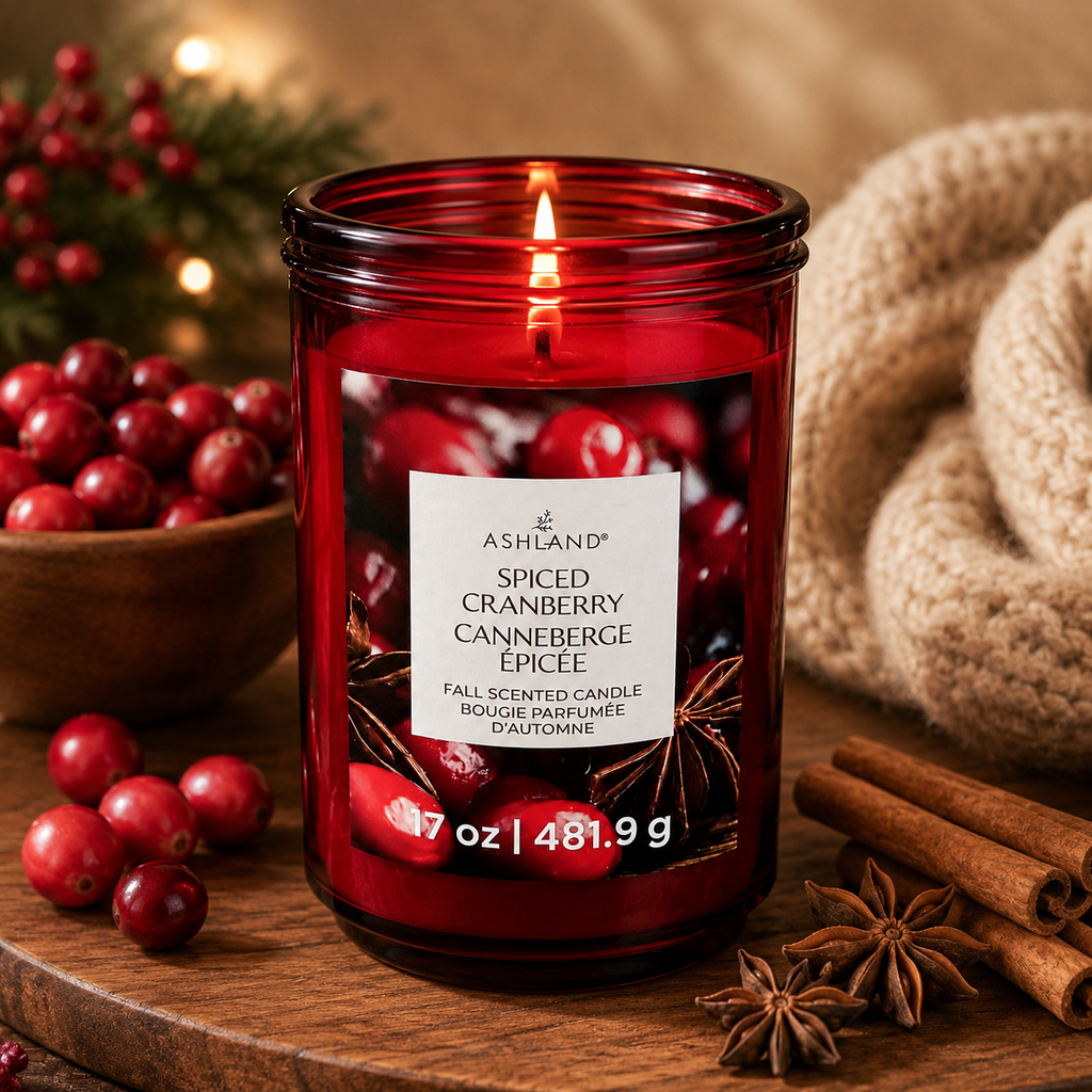 Bougie parfumée d'automne – Canneberge épicée