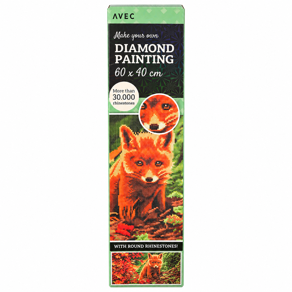 Diamond Painting – Renard en forêt – 60 × 40 cm