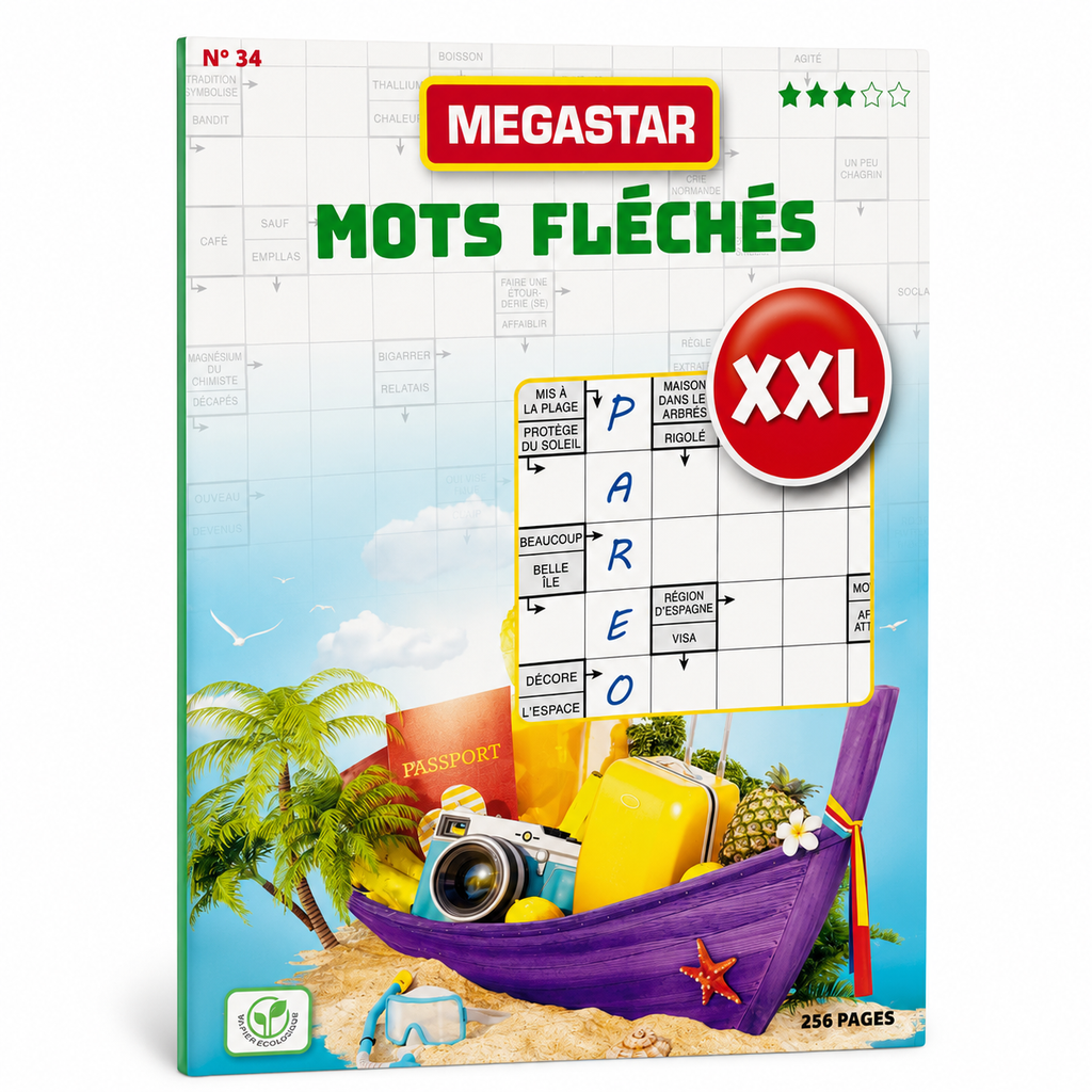 Livre de mots fléchés XXL – 256 pages
