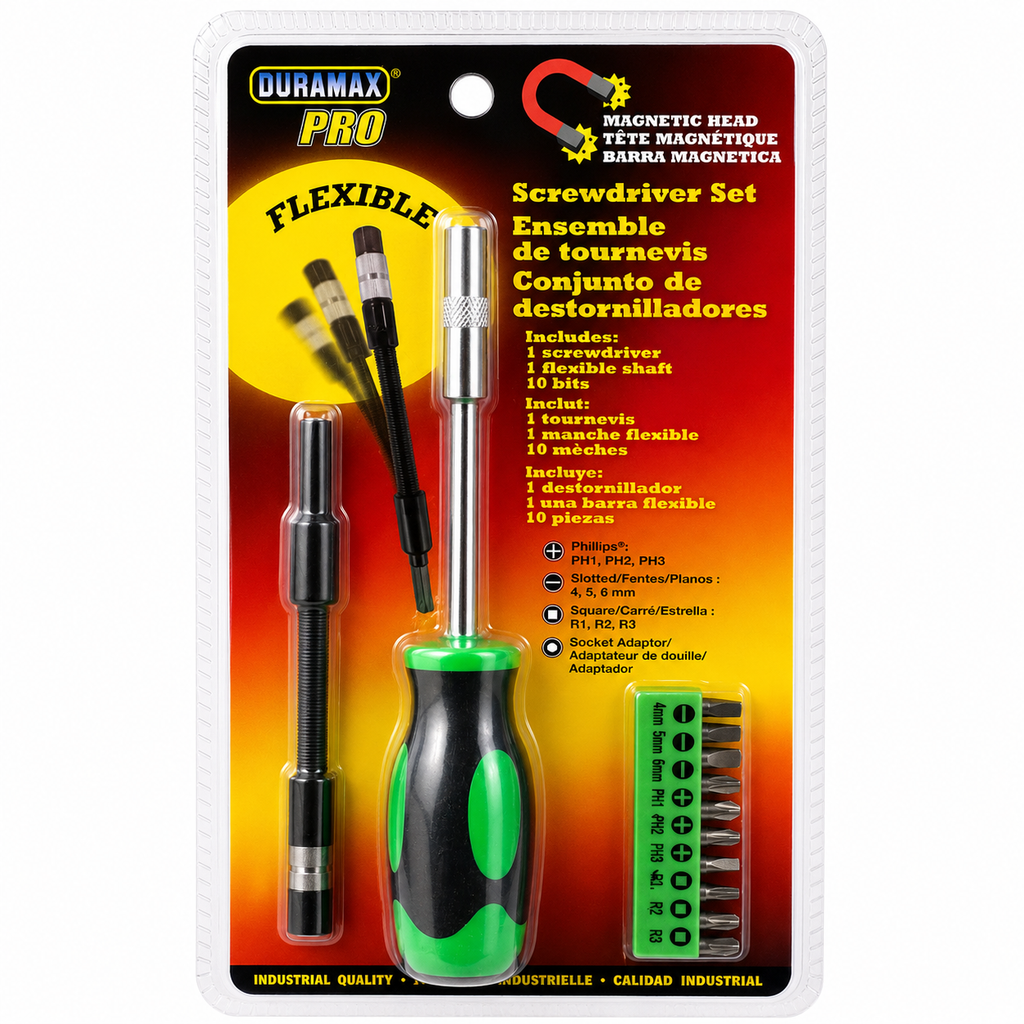 Duramax Pro - Tournevis flexible 12 pièces