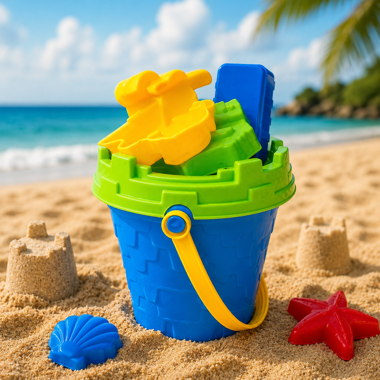 Jouet de plage avec seau et accessoires