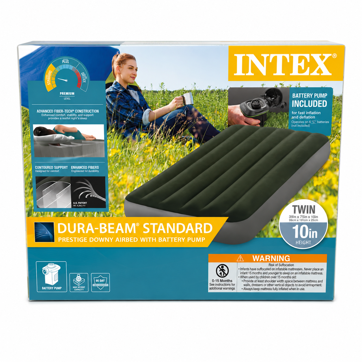 Matelas gonflable Intex avec pompe à piles