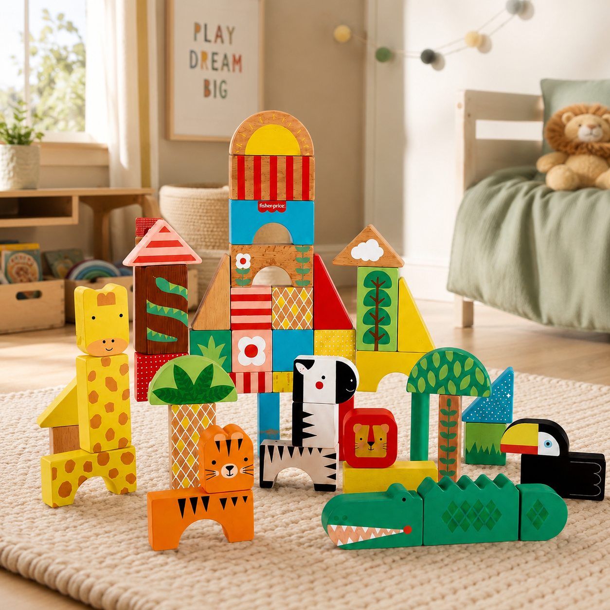 Blocs de construction en bois Jungle – Fisher-Price