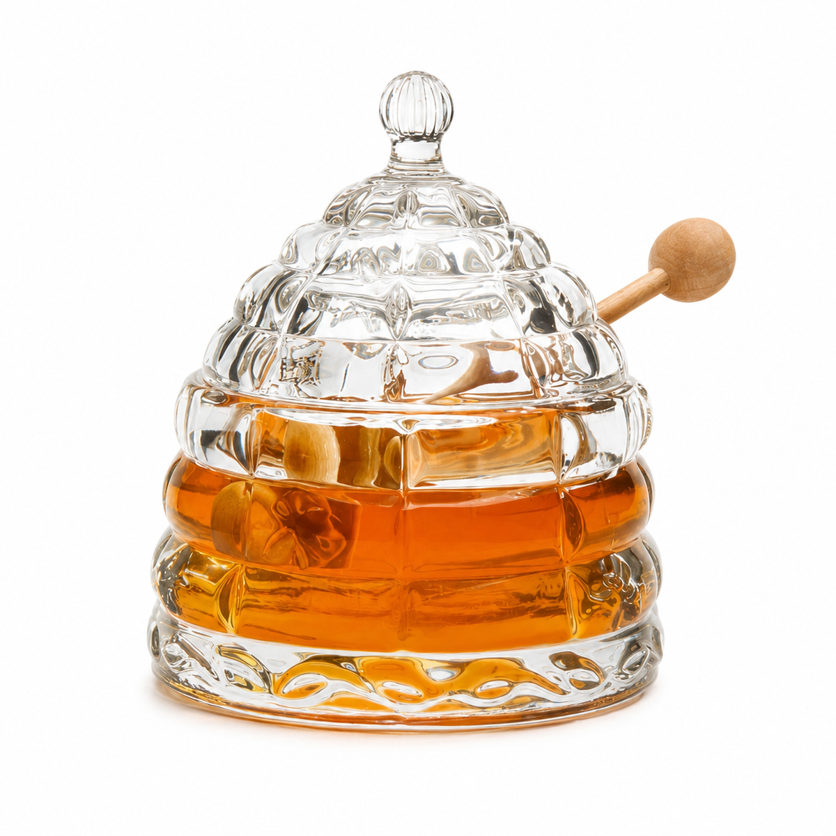 Pot à miel avec louche en bois