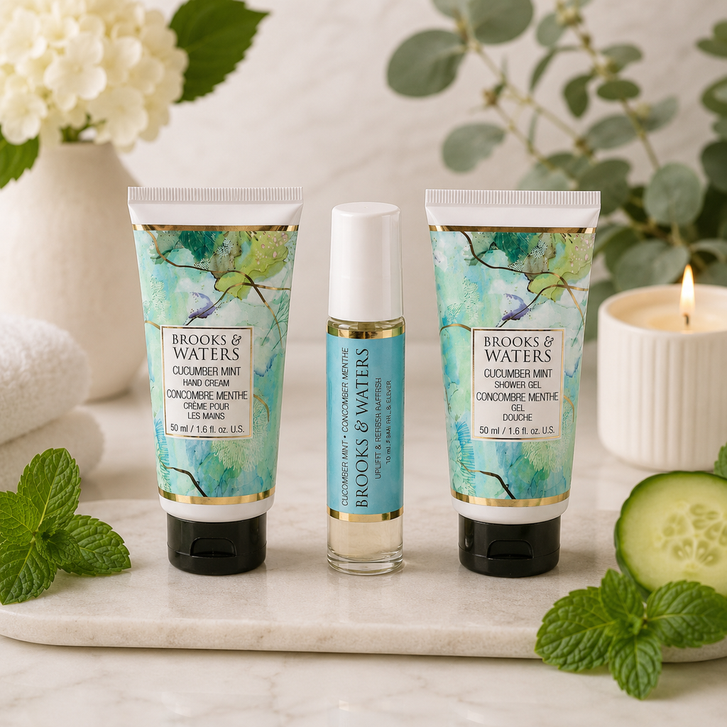 Coffret de soins pour le corps Brooks & Waters – Concombre & Menthe
