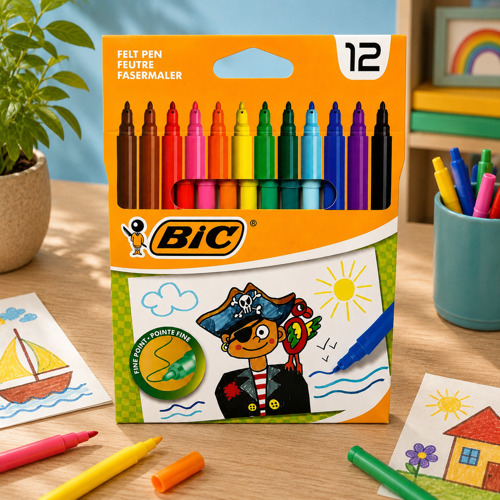 Feutres BIC – Lot de 12 couleurs