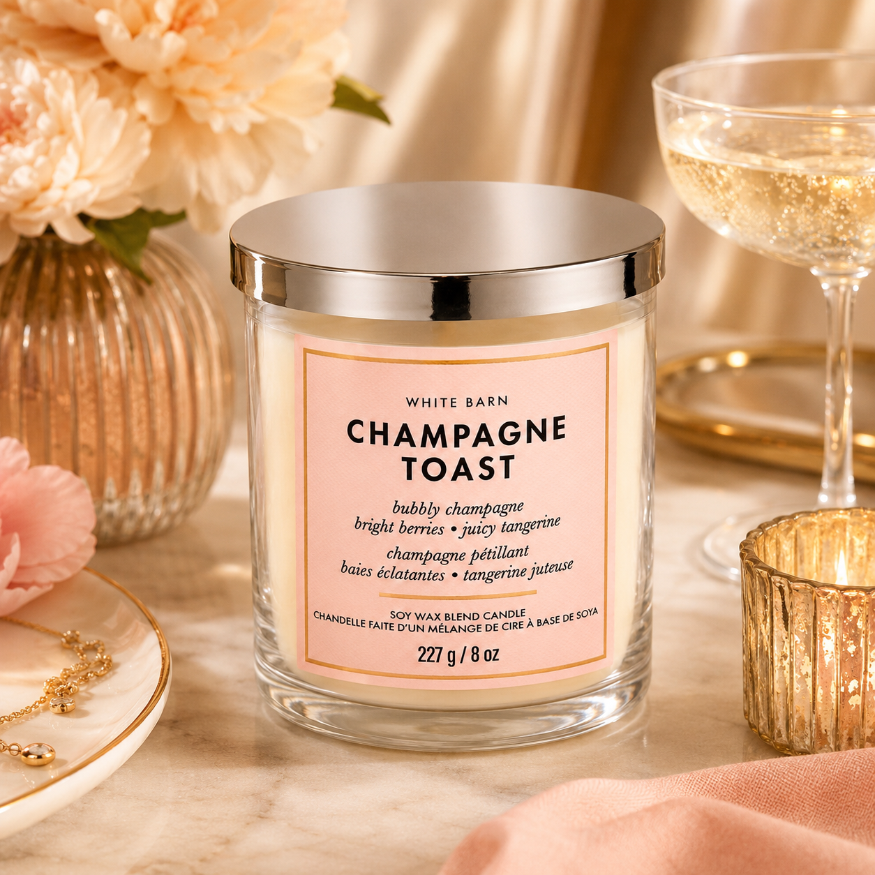 Bougie 1 mèche - Champagne Toast