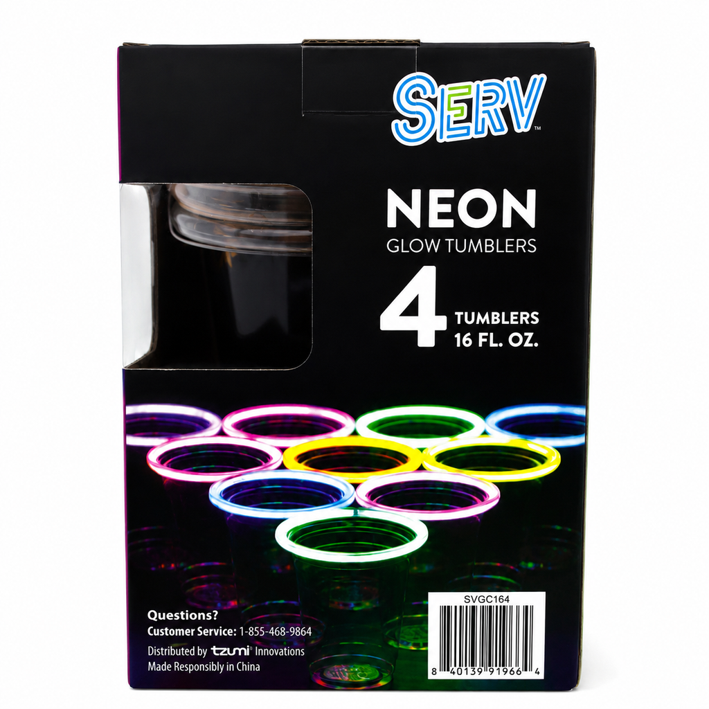 Verres fluorescents avec bâtons lumineux