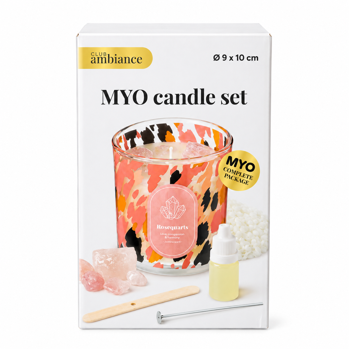 Kit DIY – Création de chandelle parfumée au jasmin et quartz rose