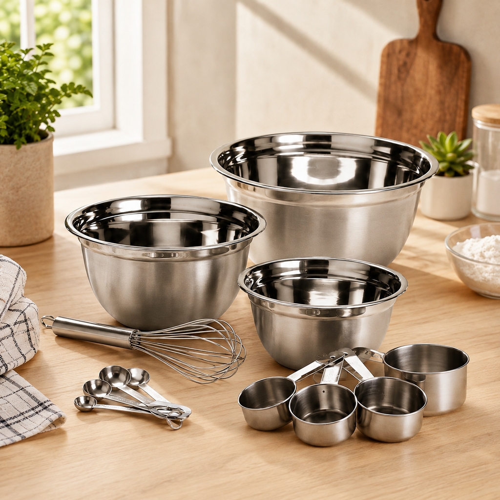 Master Chef – Bols, mesures et fouet en acier inoxydable 12 pièces