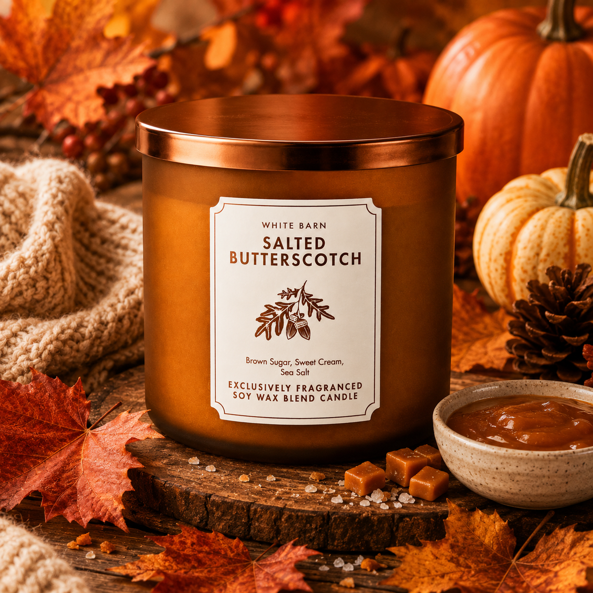 Bougie 3 mèches – Salted Butterscotch