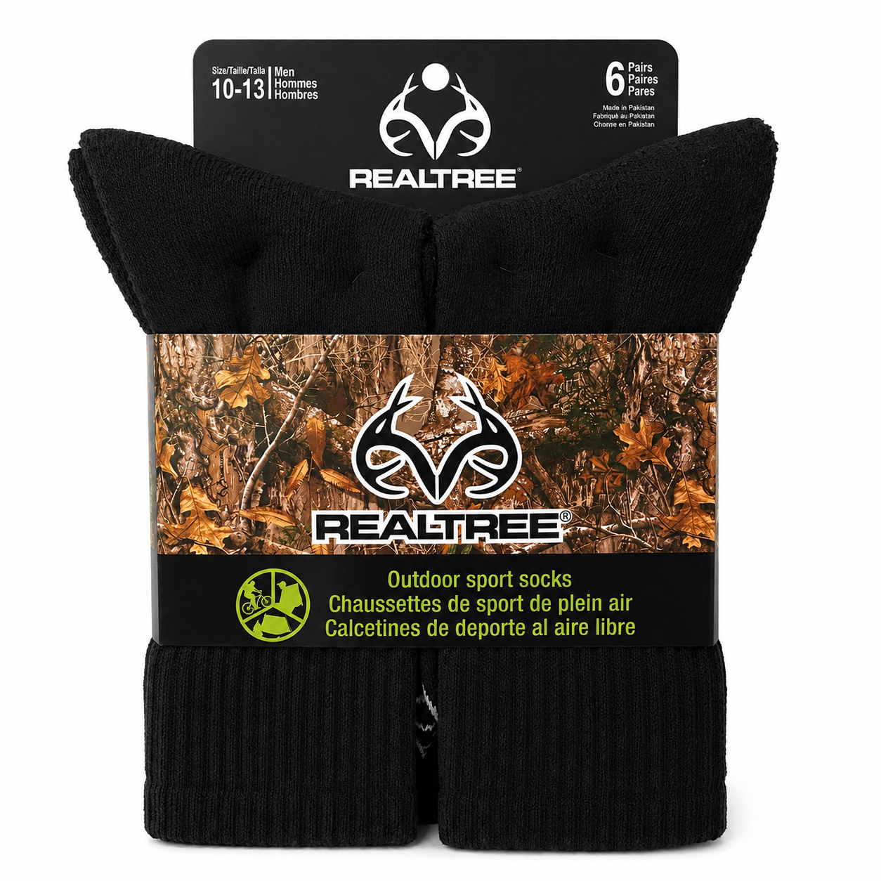 Chaussettes de sport d'extérieur Realtree pour homme - Lot de 6 paires