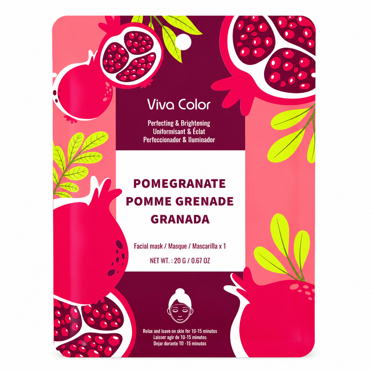 Masque visage pomme grenade