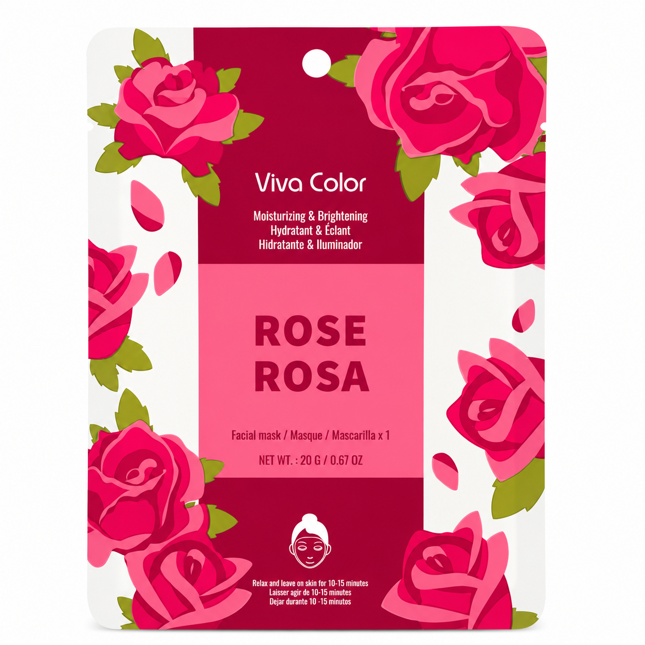 Masque visage à la rose