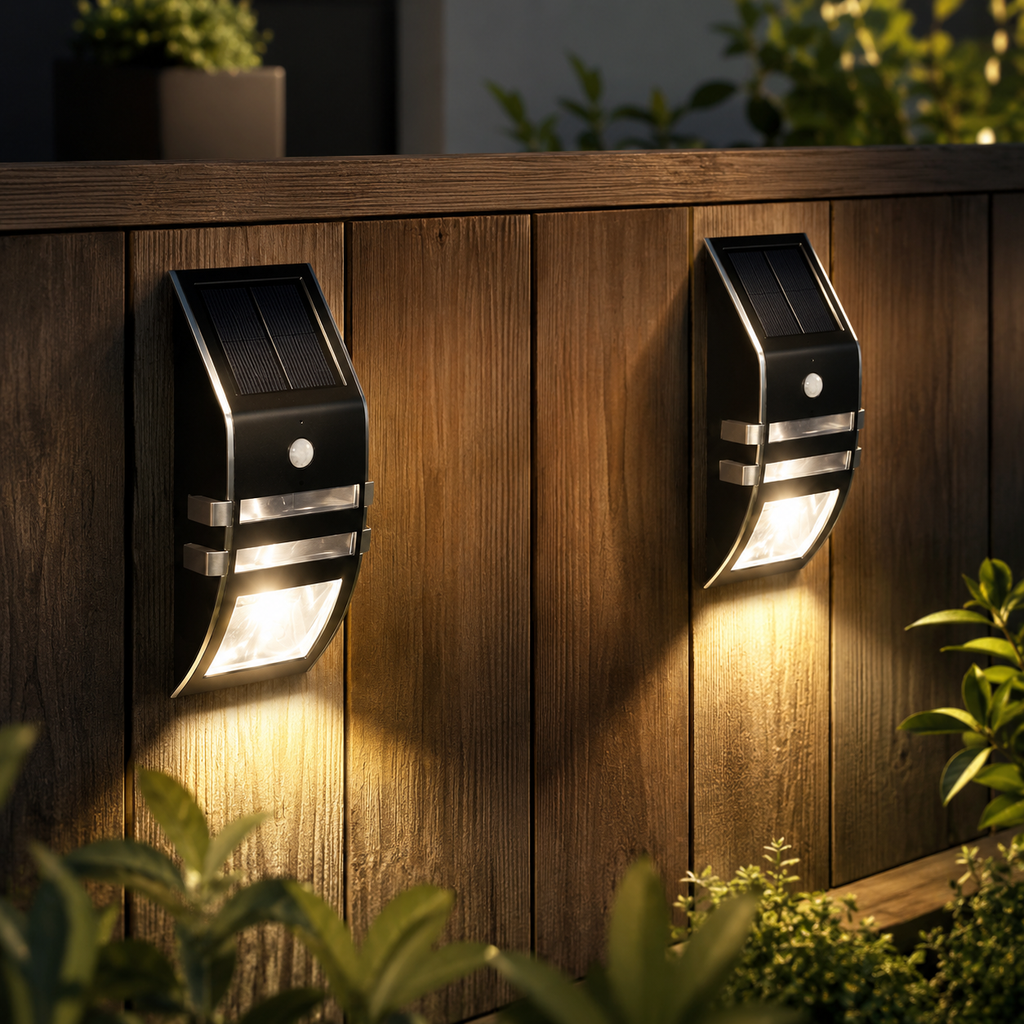 Lampes solaires à encastrer avec détecteur de mouvements – Lot de 2
