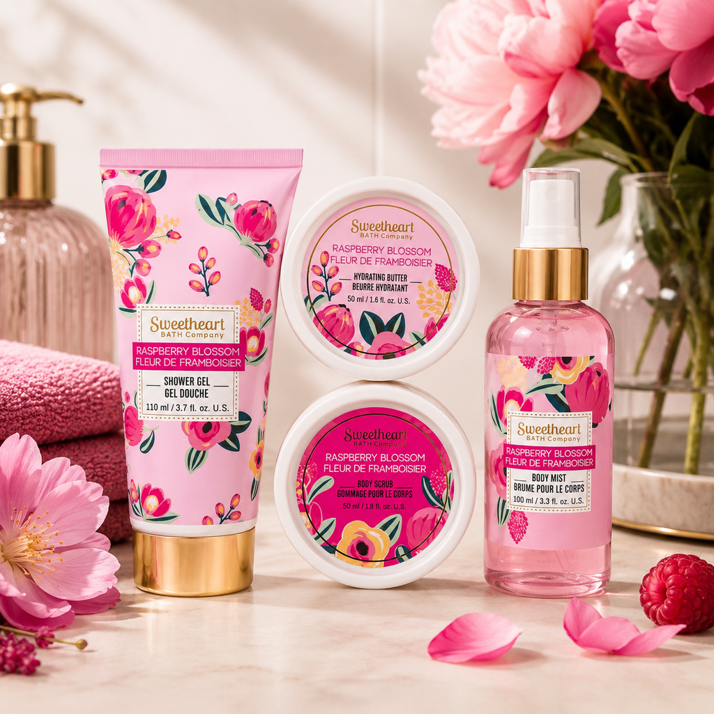 Coffret pour le bain – Fleur de framboisier