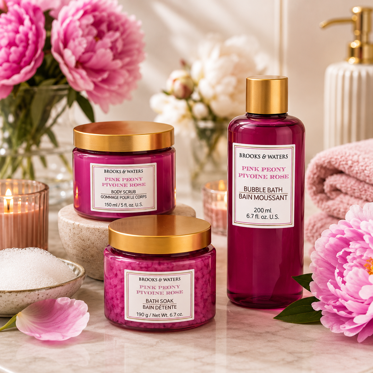Coffret de bain – Pivoine rose