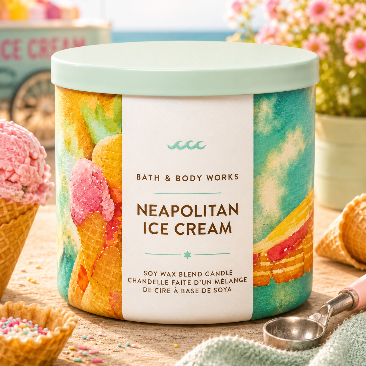 Bougie 3 mèches – Neapolitan Ice Cream