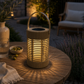 Lanterne solaire effet rotin LED
