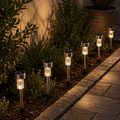 Lampes solaires en acier inoxydable - Lot de 6