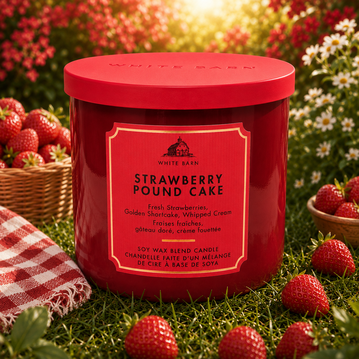 Bougie 3 mèches - Strawberry Pound Cake