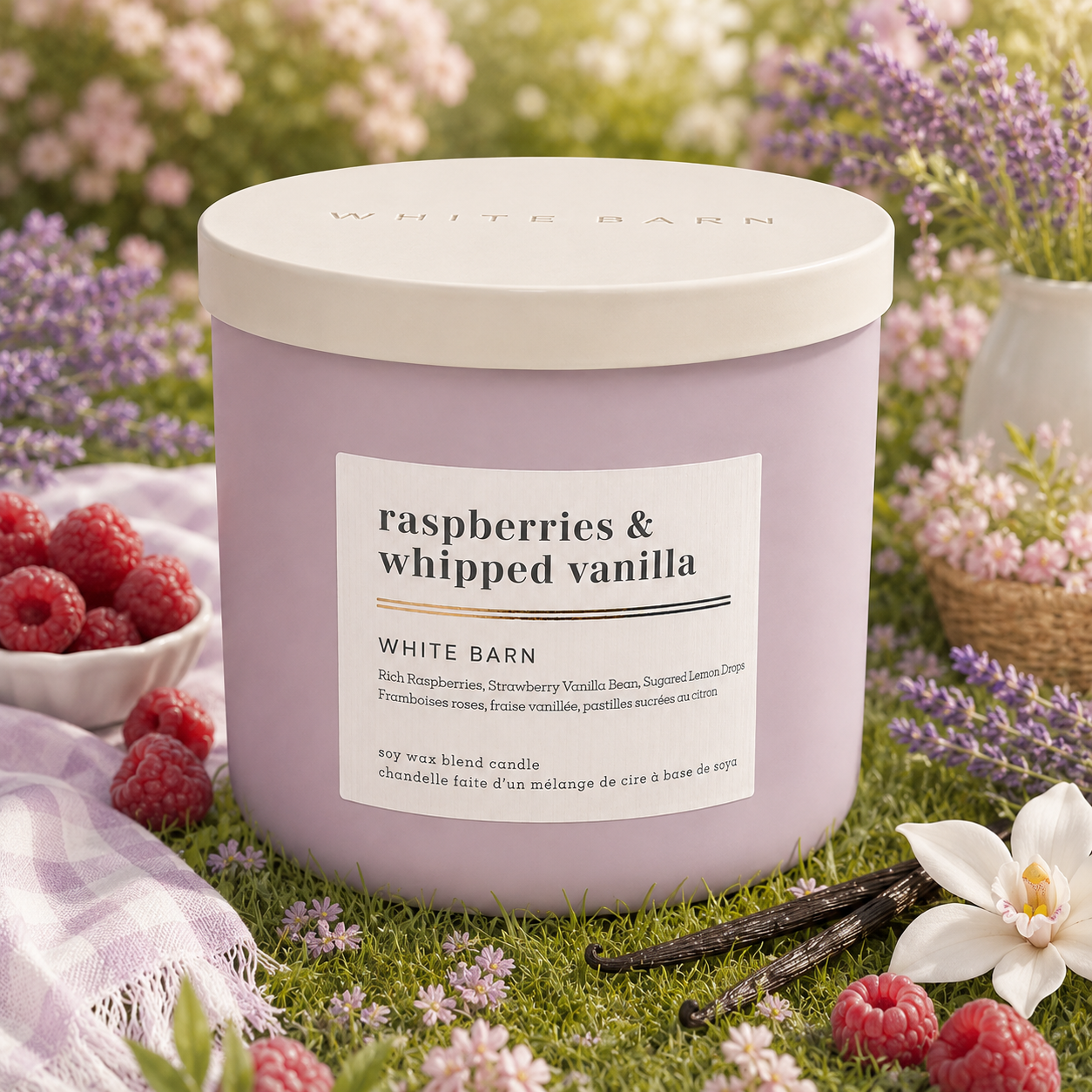 Bougie 3 mèches - Raspberries & Whipped Vanilla