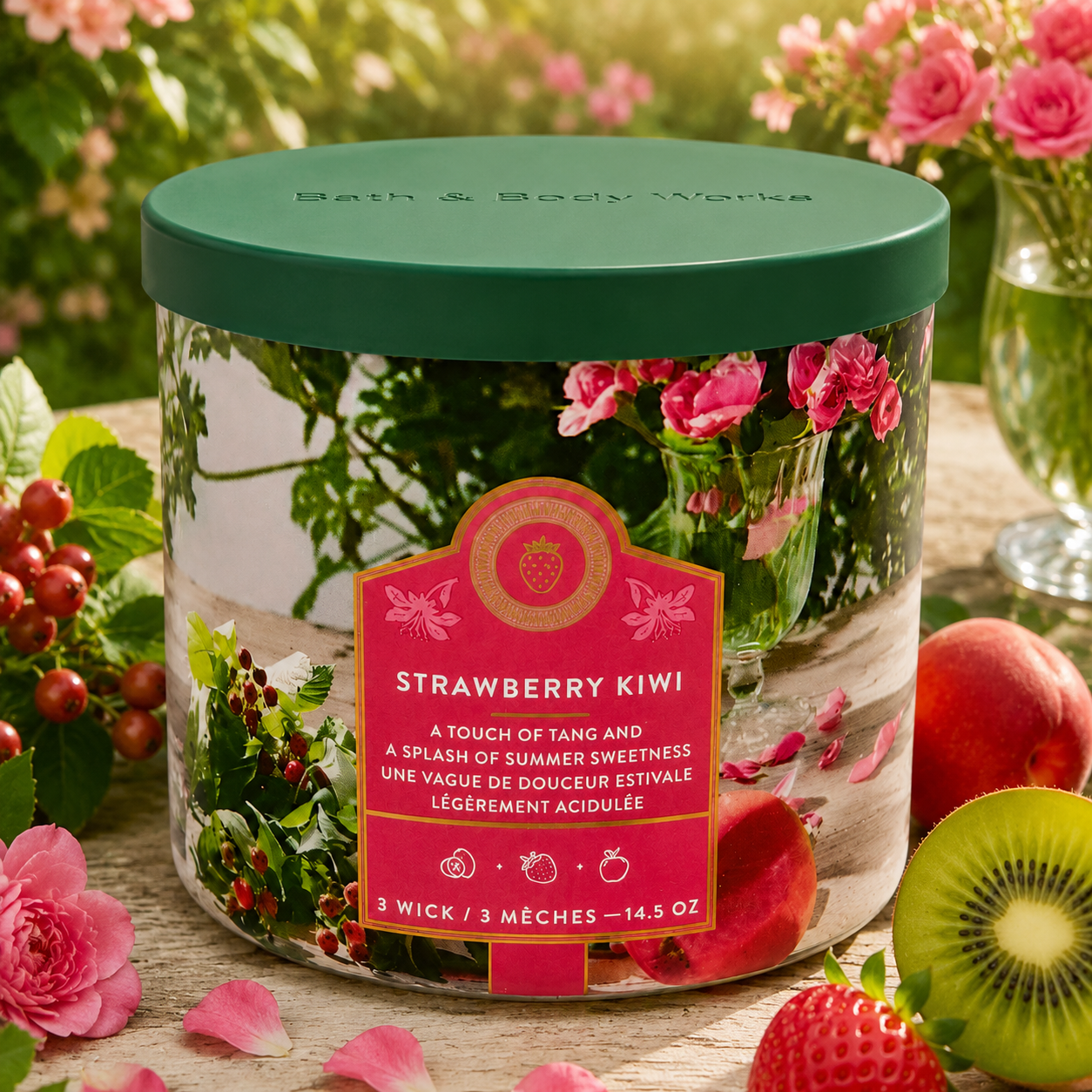 Bougie 3 mèches - Strawberry Kiwi