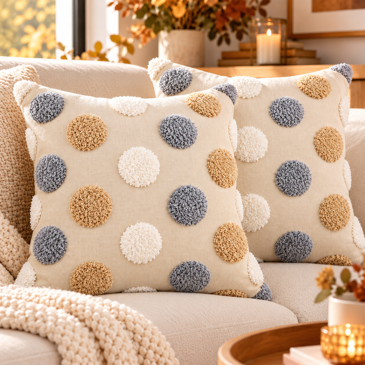 Coussin décoratif 40 x 40 cm – lot de 2