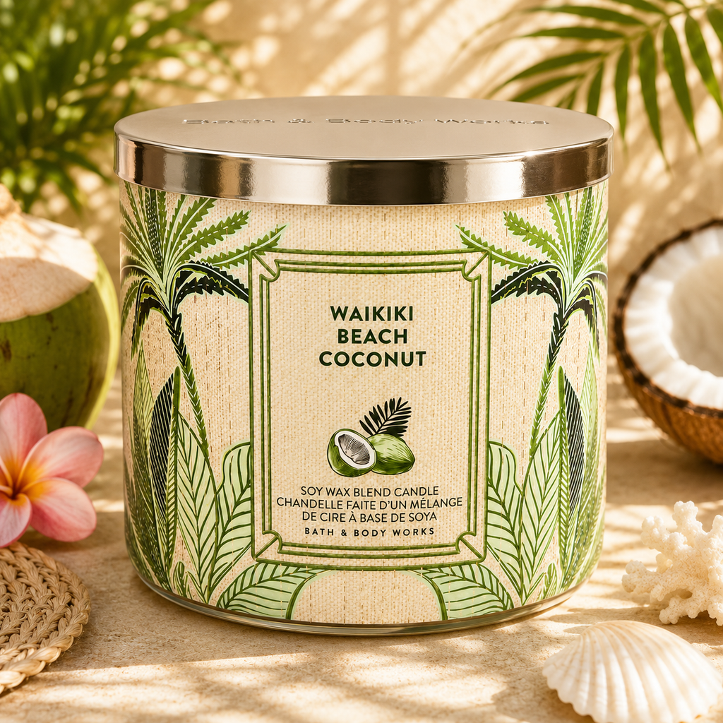 Bougie 3 mèches - Waikiki Beach Coconut