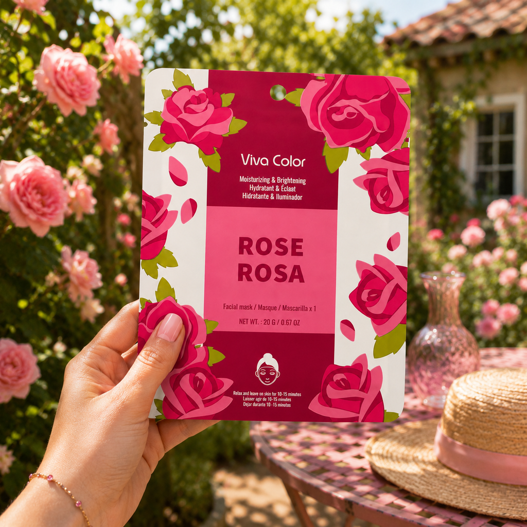 Masque visage à la rose