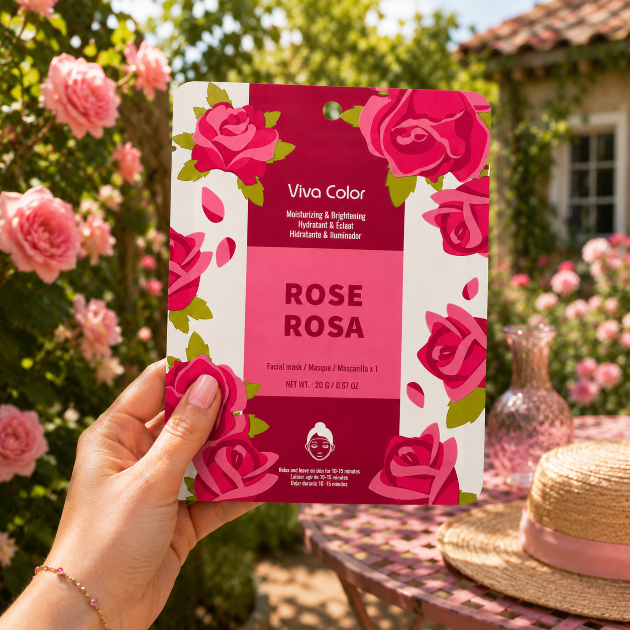 Masque visage à la rose