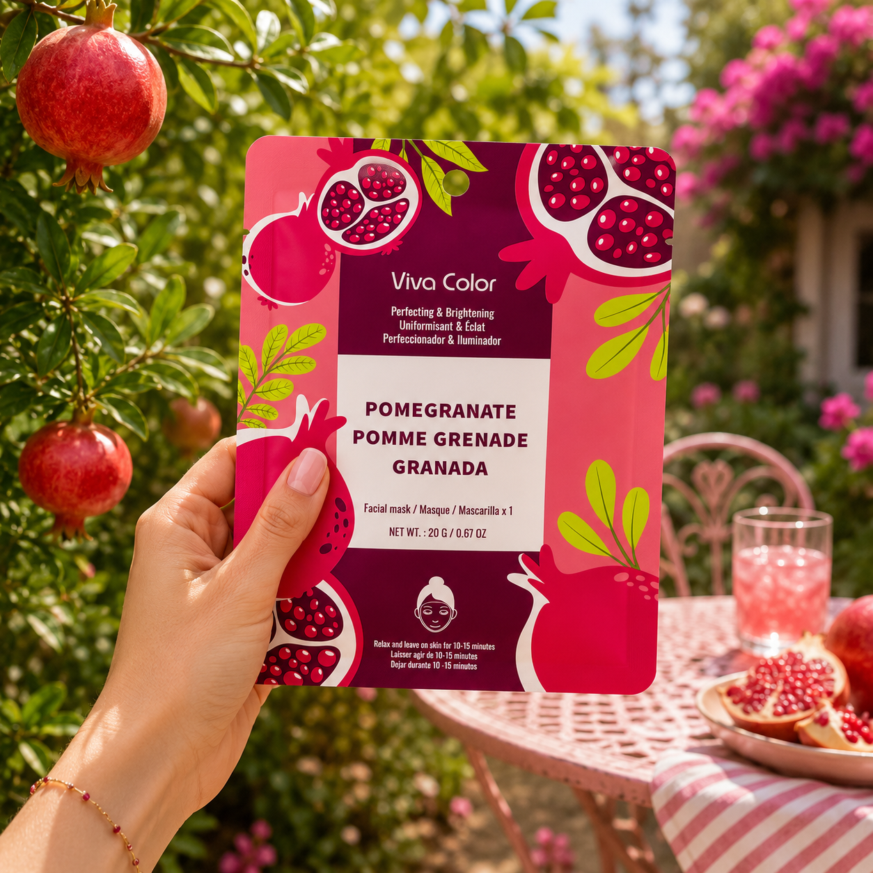 Masque visage pomme grenade