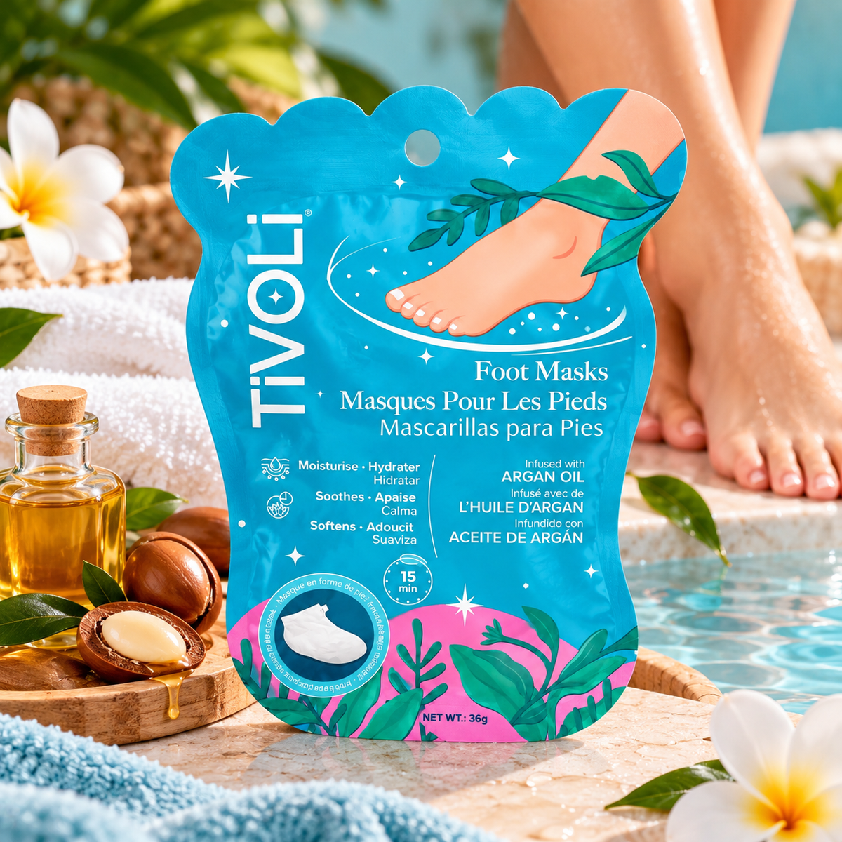 Masque hydratant pour les pieds à l’huile d’argan