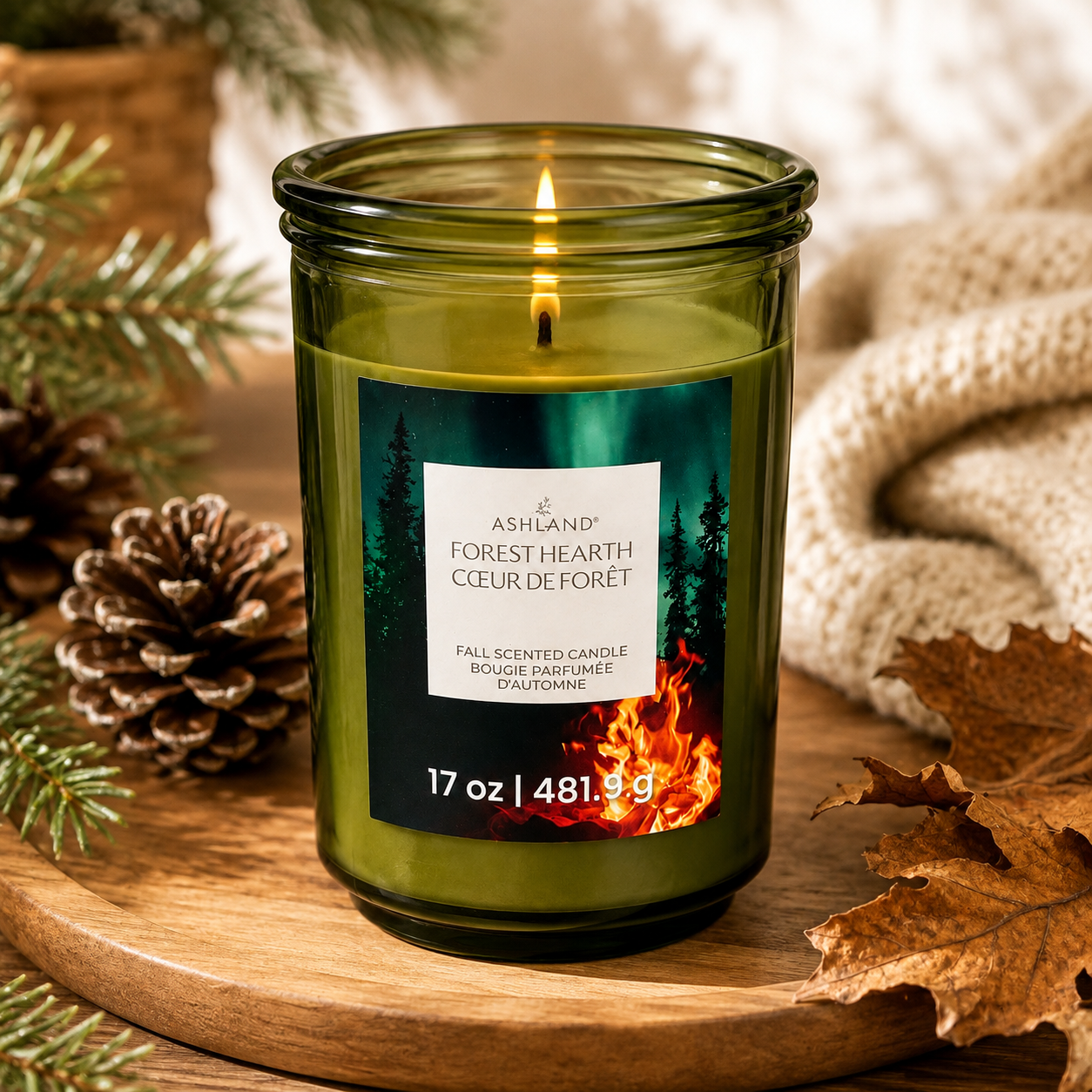 Bougie parfumée d'automne – Coeur de Forêt