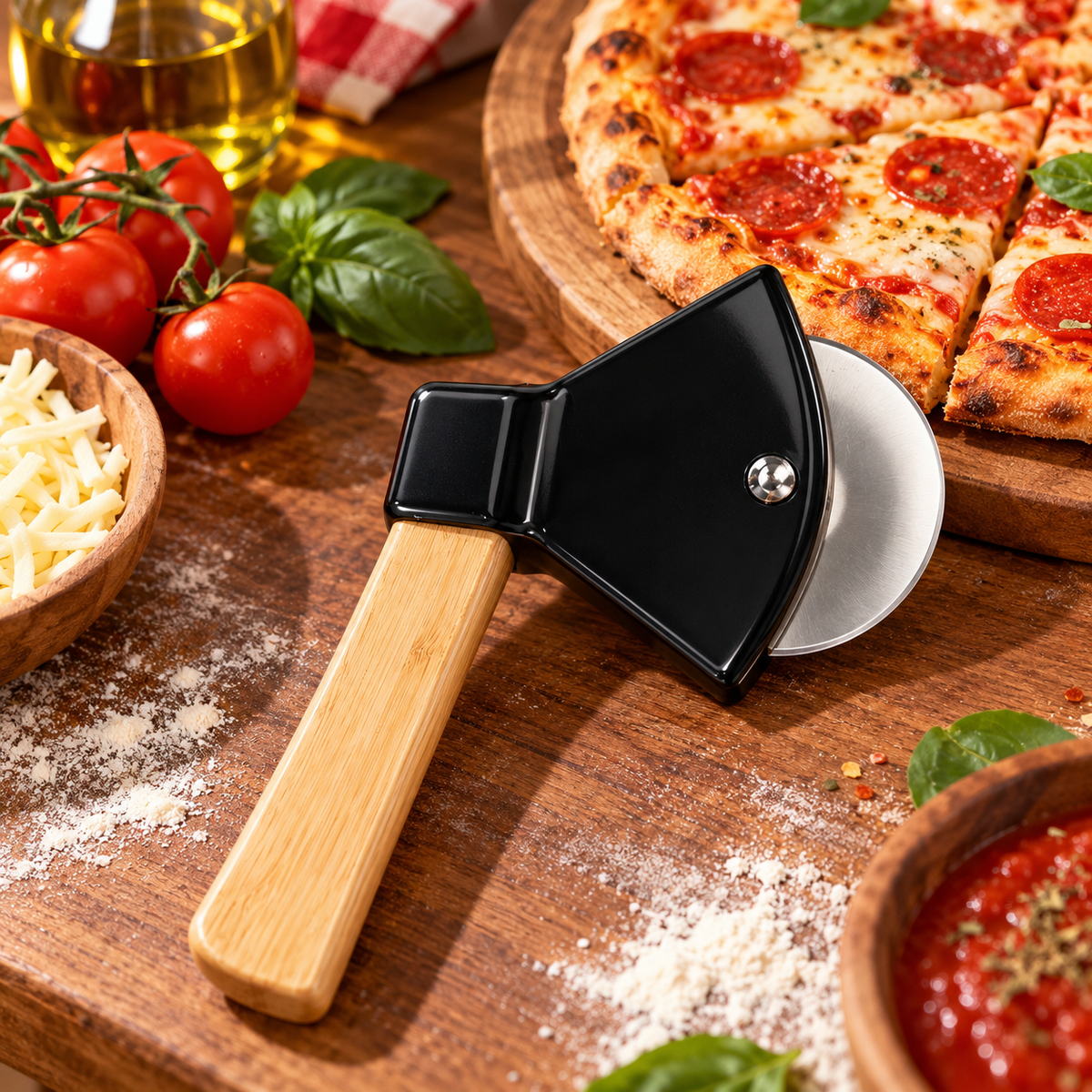 Coupe-pizza à la hache – Noir