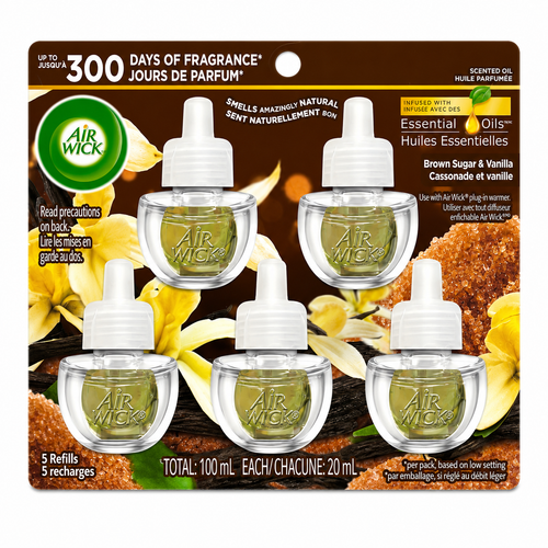 Air Wick - Recharges Cassonade & Vanille - Lot de 5