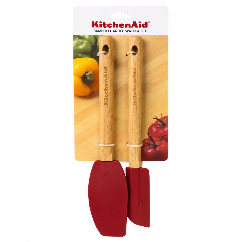 KitchenAid Spatules avec manches en bambou – 2 pièces