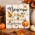 Panneau décoratif « Bienvenue à notre champ de citrouilles et potirons »