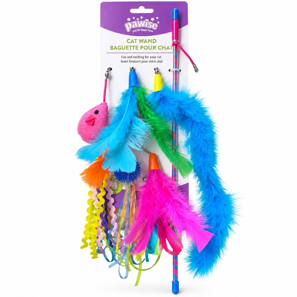 Jouets pour chat avec baguette - Lot de 6