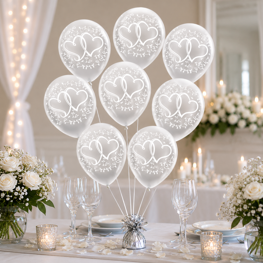 Ballons de mariage imprimés – Lot de 8